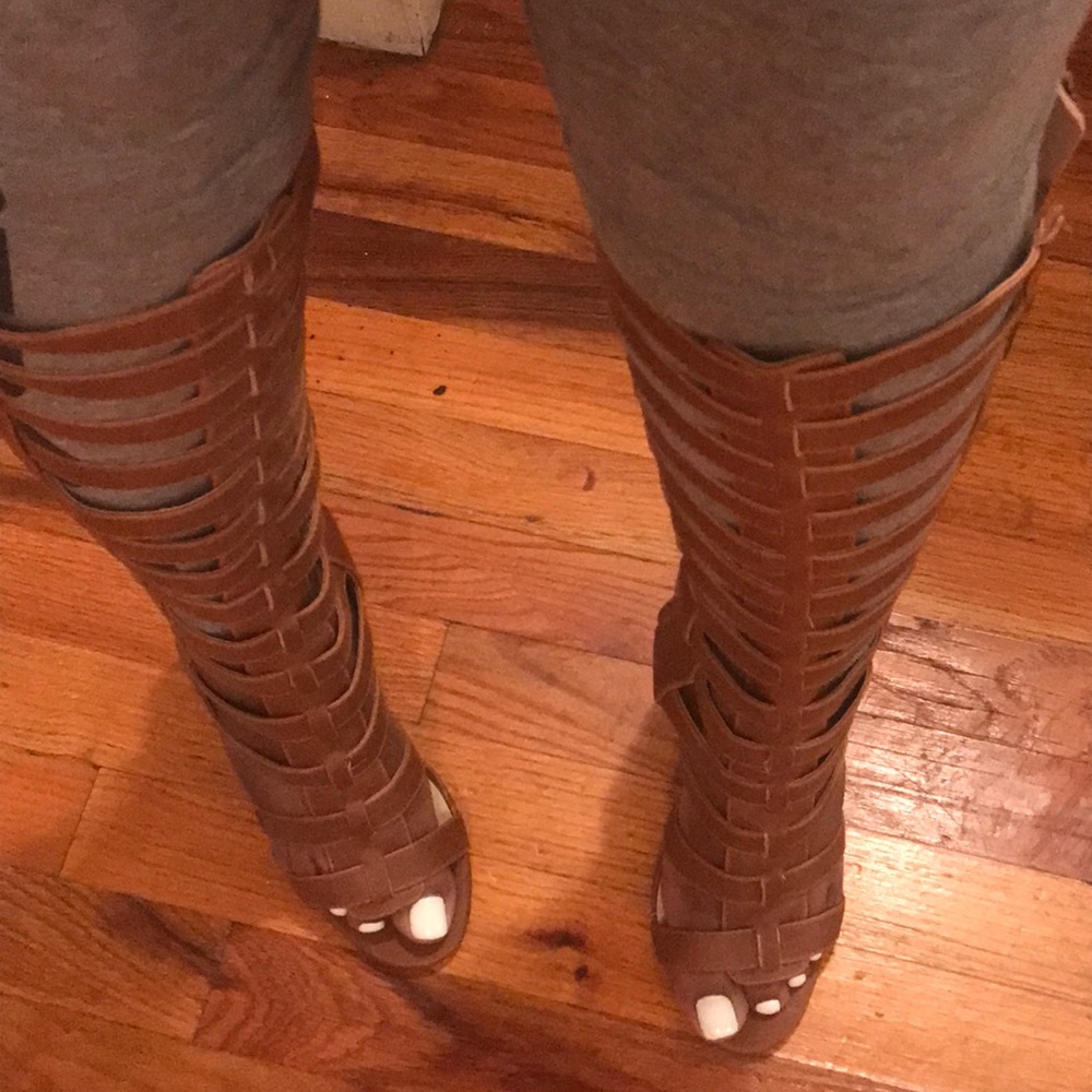 High block heel boots
